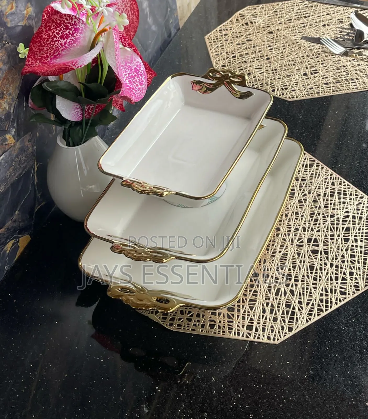 3pc Ceramic Serving Tray