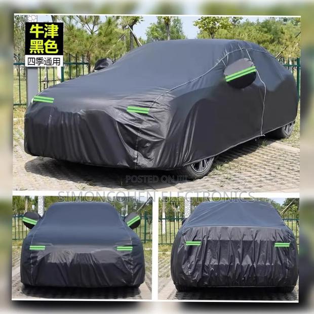 High Quality Black Car Cover With Fleece and a Reflector - main view