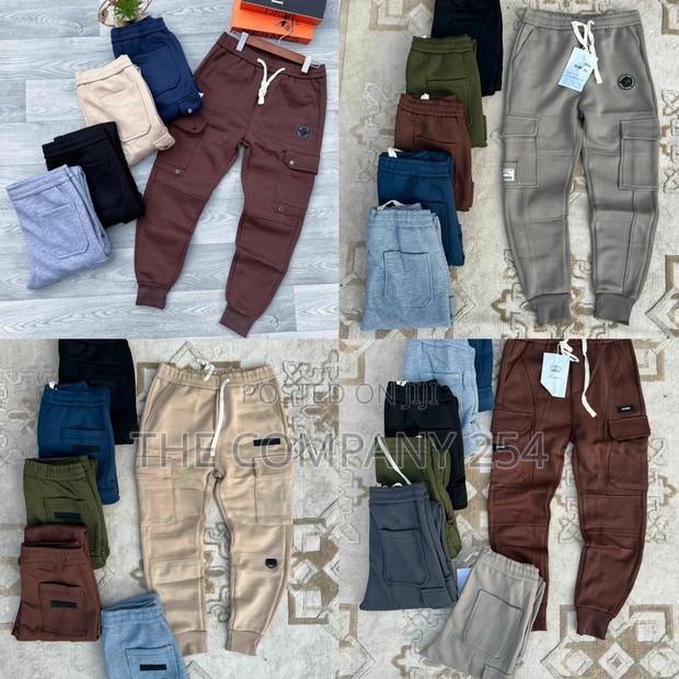 Quality Cotton Designed Plain Side Pocket Cargo Pants - thumbnail 3