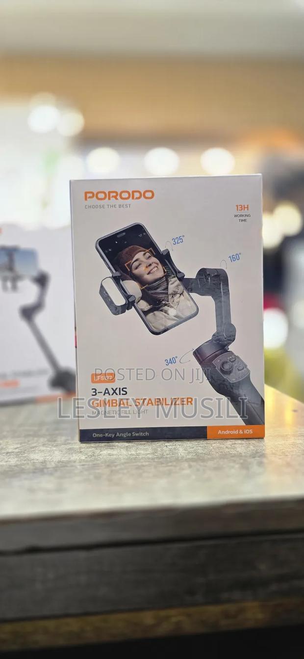 Porodo 3-Axis Gimbal Stabilizer Magnetic Fill Light -
