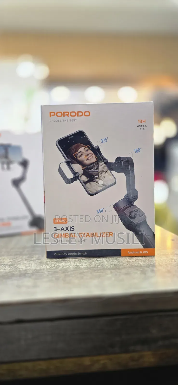 Porodo 3-Axis Gimbal Stabilizer Magnetic Fill Light -