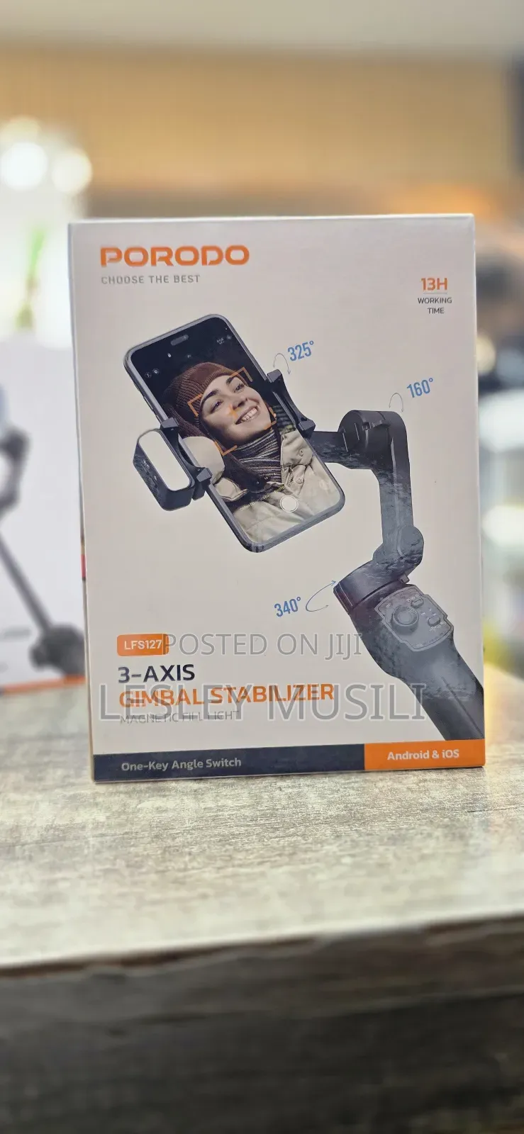 Porodo 3-Axis Gimbal Stabilizer Magnetic Fill Light -