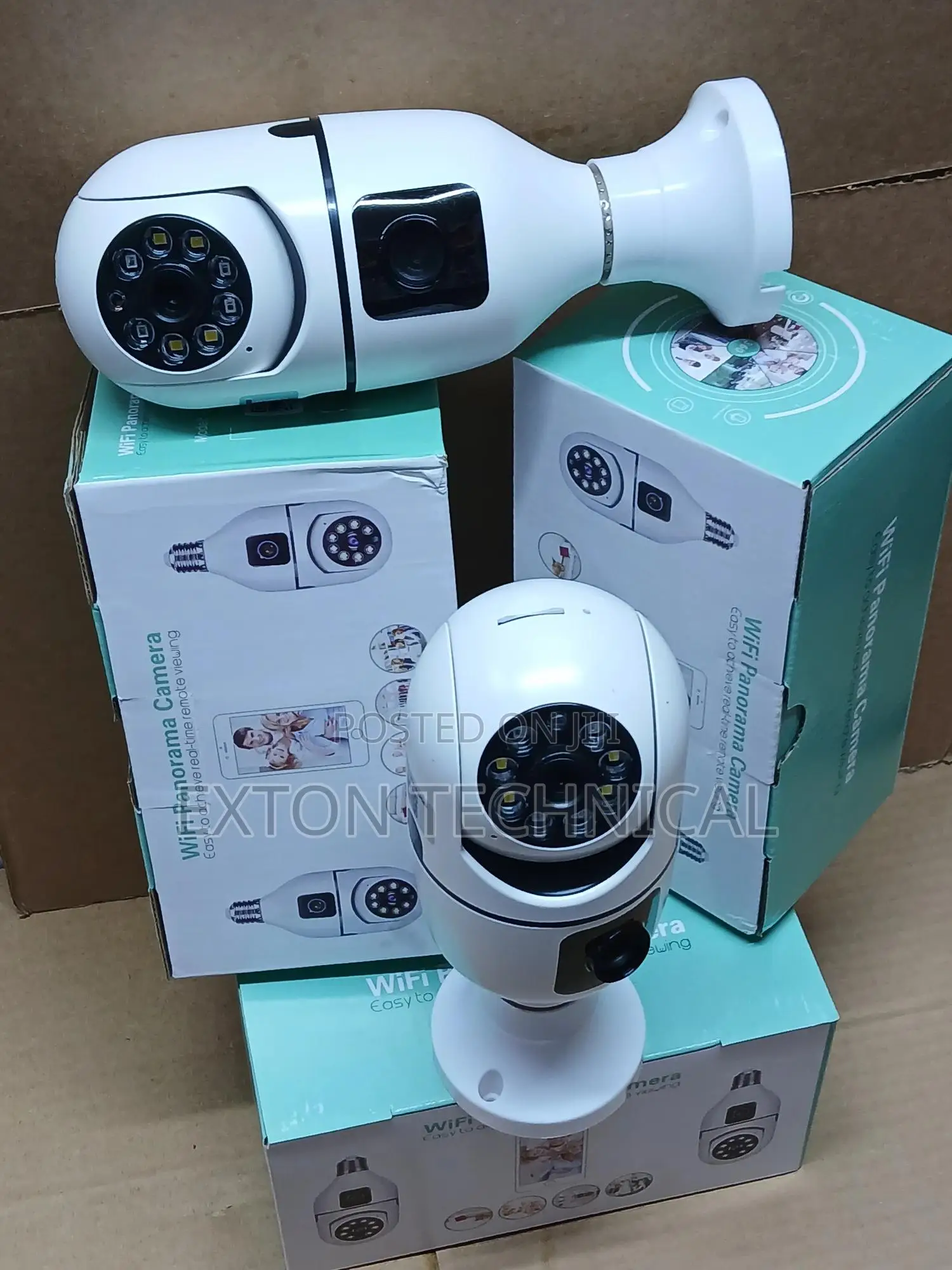 Dual Lens Bulb Motion Detector Camera V360 1080p