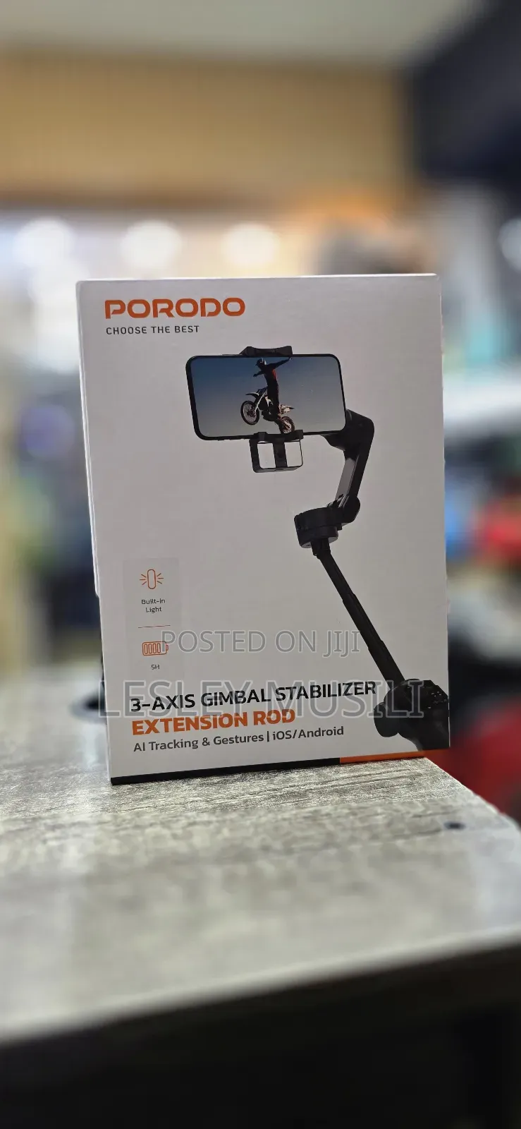Porodo 3-Axis Gimbal Stabilizer With Ai Tracking