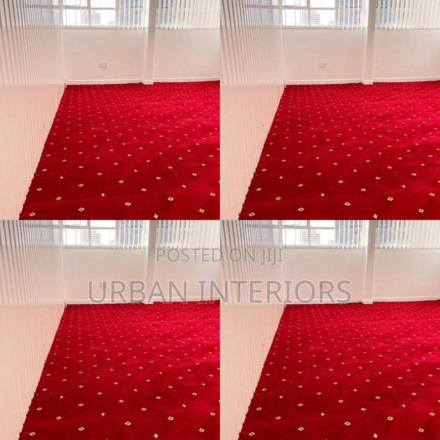 Wall to Wall Executive Carpets. Red Dotted Patterns