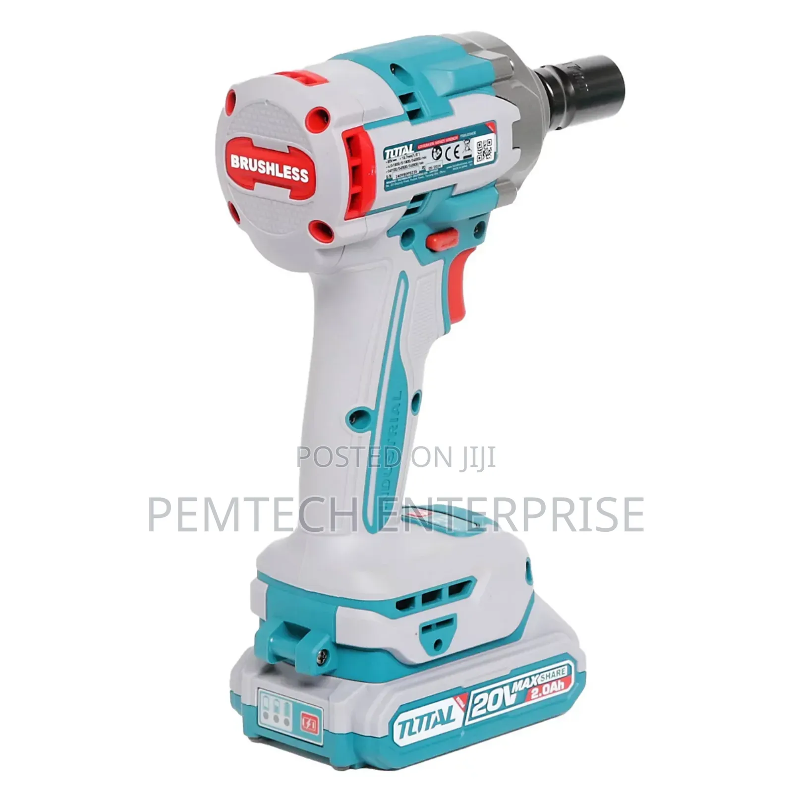 Total Li-Ion 20v Impact Wrench (With 2 X Batteries Charger