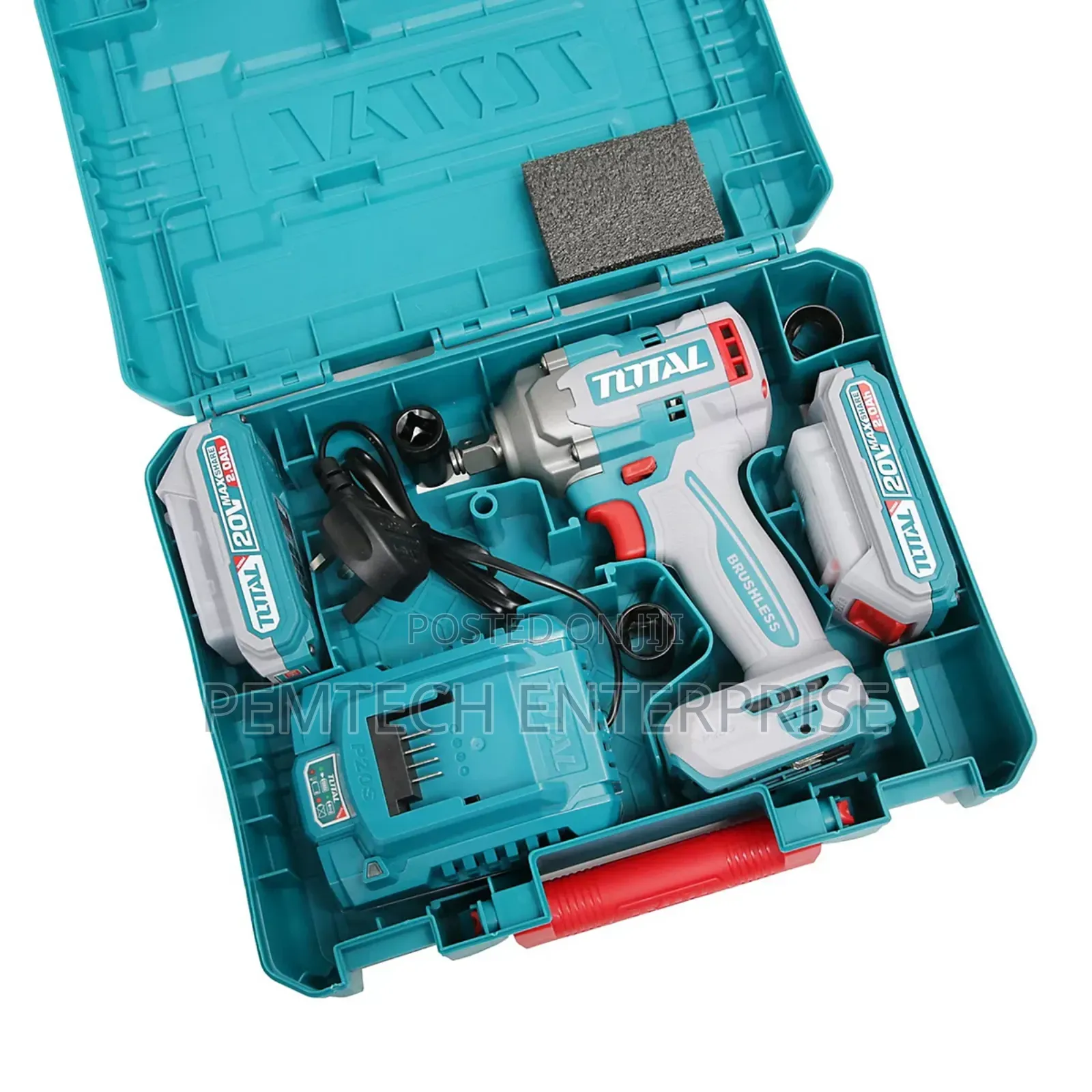 Total Li-Ion 20v Impact Wrench (With 2 X Batteries Charger