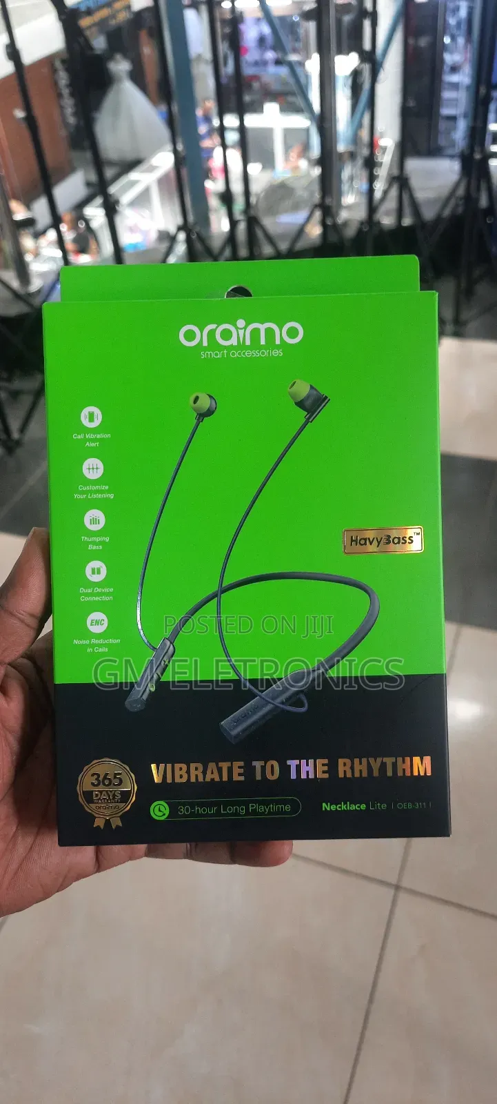 Necklace Lite Call Vibration Wireless Headphones- Blue