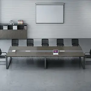 Boardroom Tables:2400mm Meeting Table With Black Sled Base