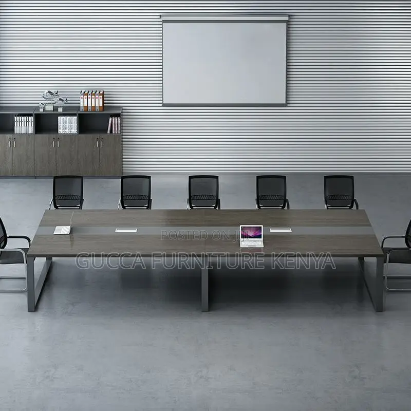 Boardroom Tables:2400mm Meeting Table With Black Sled Base