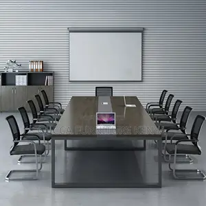 Boardroom Tables:2400mm Meeting Table With Black Sled Base
