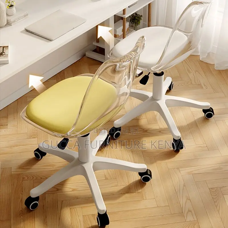 Home Chairs:Transparent Upholstered Office Stool Liftable