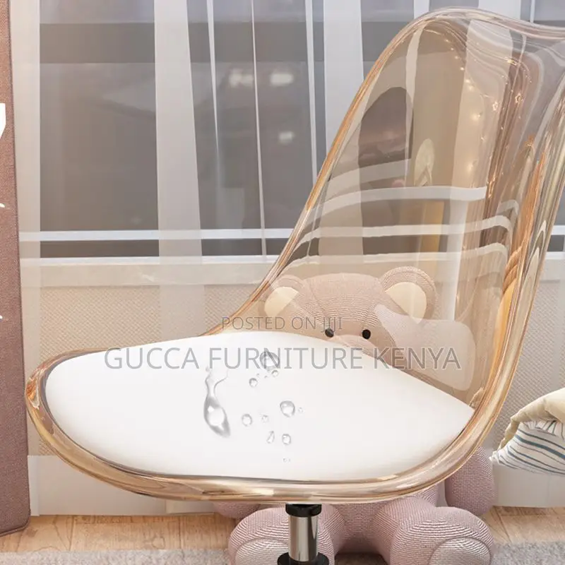 Home Chairs:Transparent Upholstered Office Stool Liftable