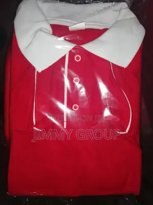 Burgundy Red Polo T-Shirt With a White Collar