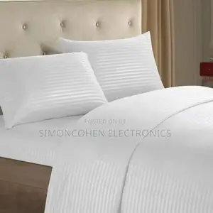 White Cotton Stripped Bedsheets