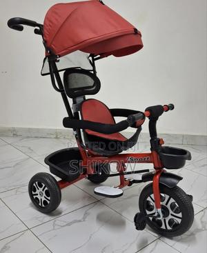 Push Handle Tricycle With Canopy(Red) - thumbnail 2