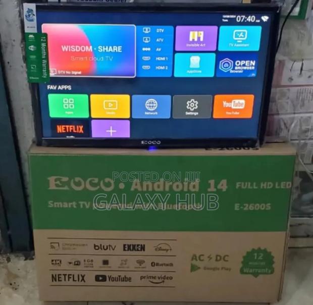 26 Inches Ac/Dc Ecco Smart Android Digital Tv With Bluetooth