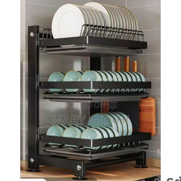 New Inn 3 Layer Adjustible Black Advanced Dishrack - main view
