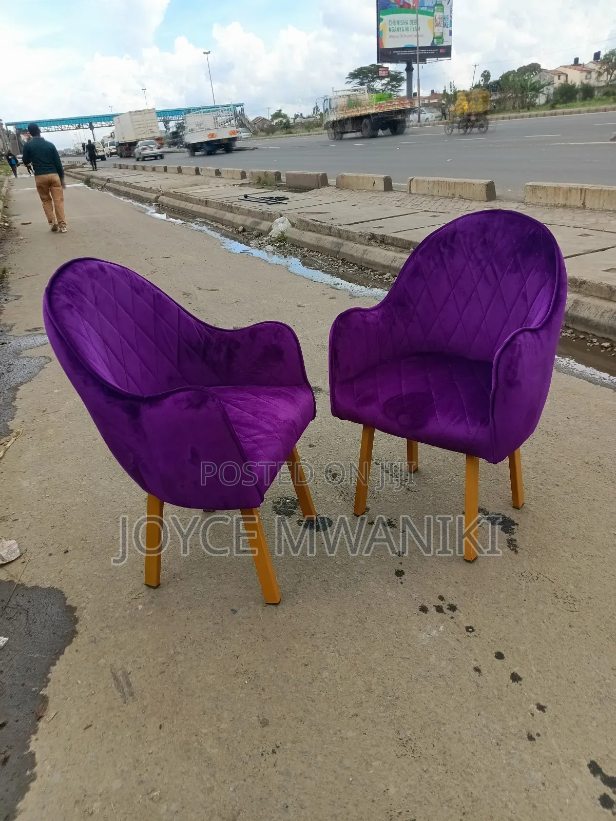 Dinning Seats, Restaurant or Nail Spa Seats, Purple 