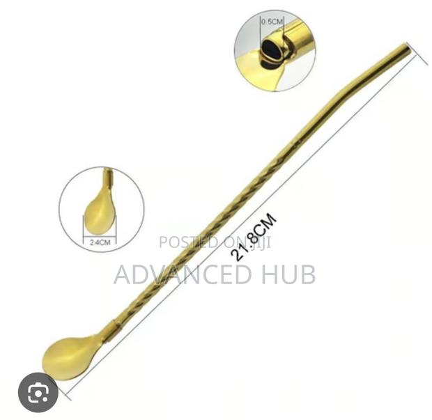 6pcs Long Stainless Steel Straw Spoons - thumbnail 4