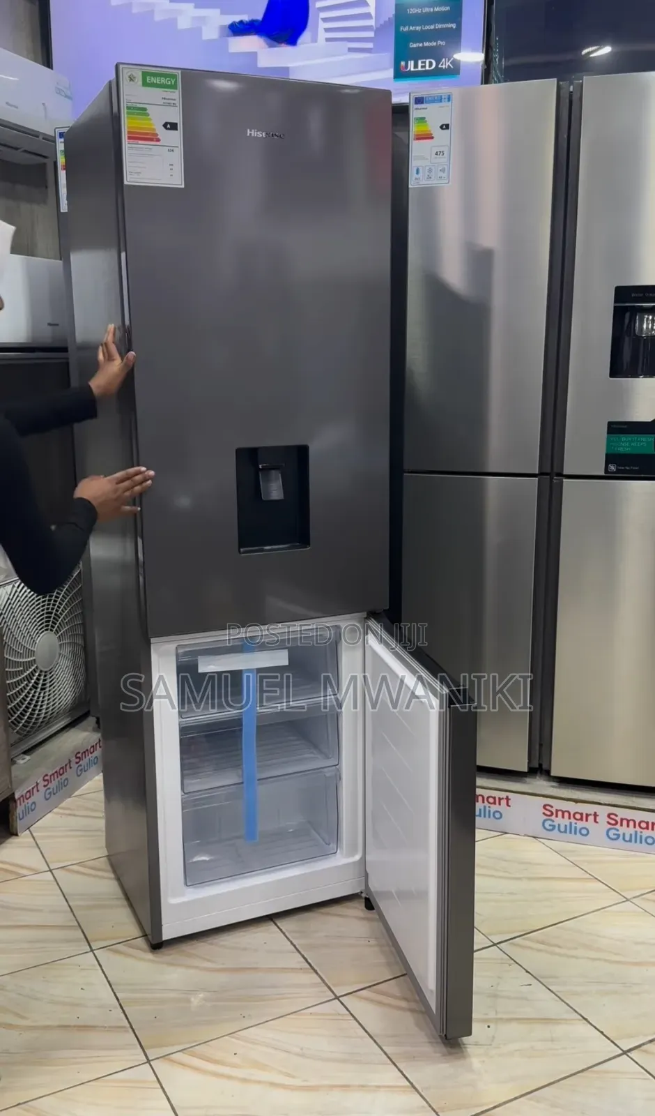 Hisense 286l Non Frost Fridge Water Dispenser Combi Grey