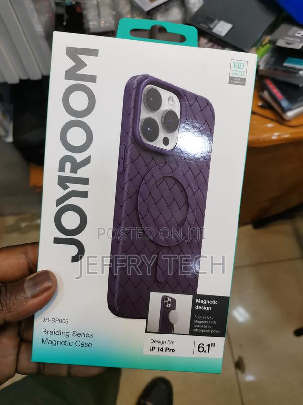 Joyroom Magsafe Case iPhone 14pro Magsafe Braided Black Blue - main view