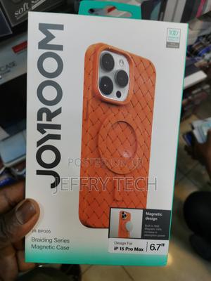 Joyroom Braided Magnetic Tpu Case for iPhone 15 Pro Max Brow - thumbnail 2