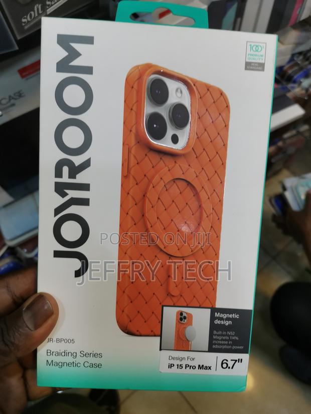 Joyroom Braided Magnetic Tpu Case for iPhone 15 Pro Max Brow - main view