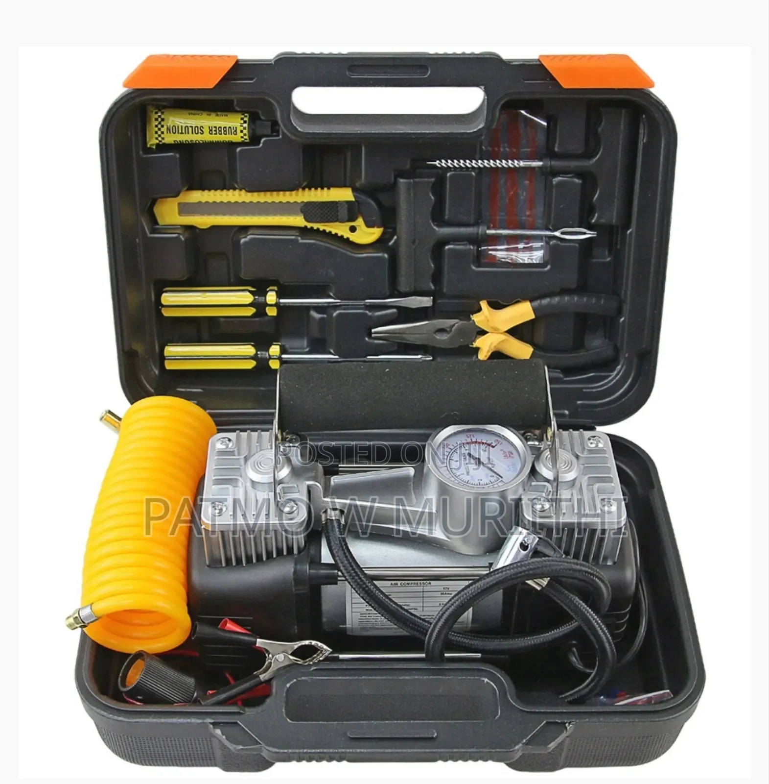 Air Compressor 2 Cylinder With Tyre Repair Kit