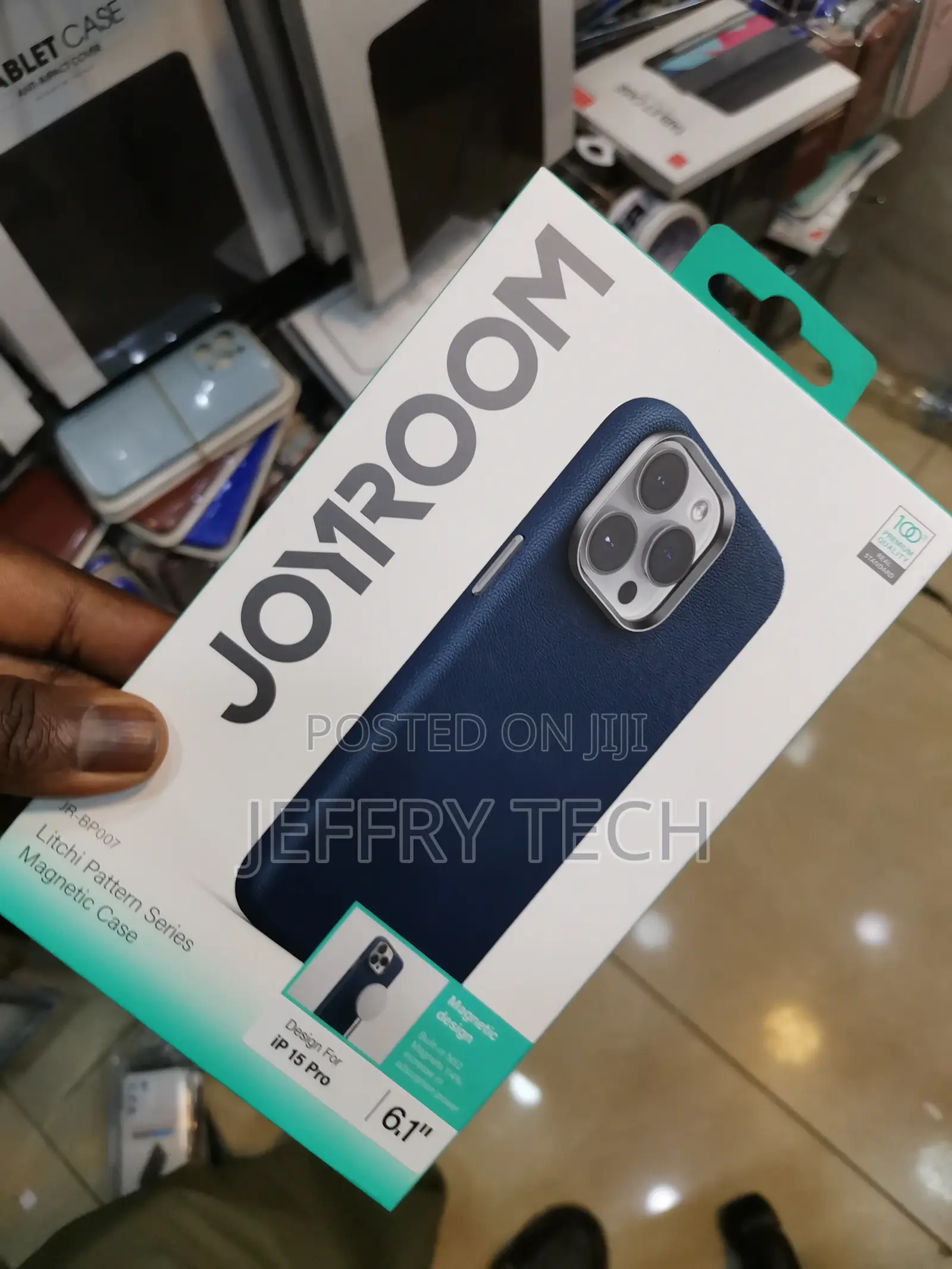 Joyroom Jrbp007 Case for iPhone 15 Pro Leather Coated - Blue