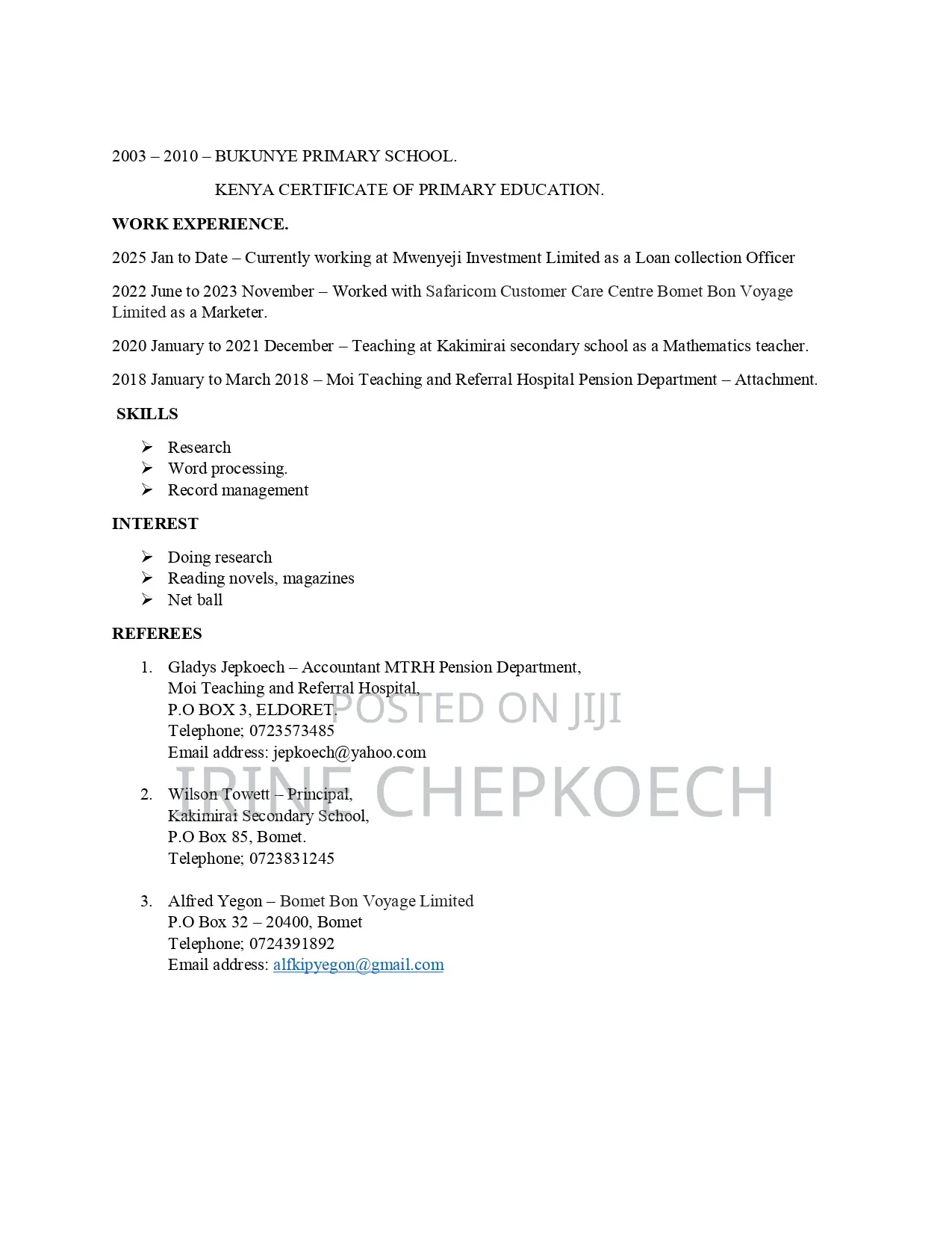 Advertising Marketing CV