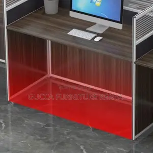 Workstations: Contemporary 4-Person Desk With Privacy Panel