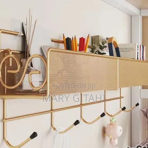 Mesh Bathroom Rack With Self Adhesive Stickers and Hooks * at 