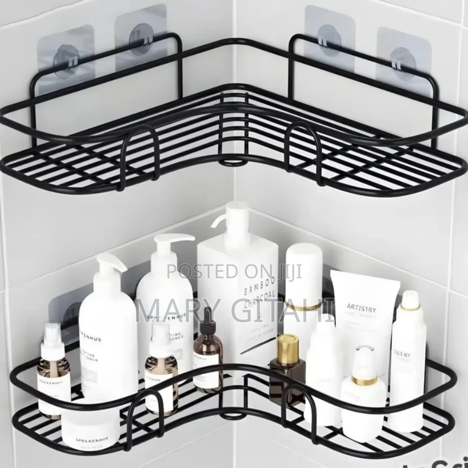 New Black Bathroom Corner Rack at 