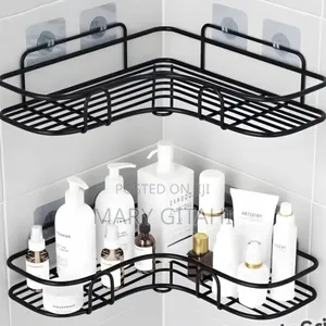 New Black Bathroom Corner Rack at 