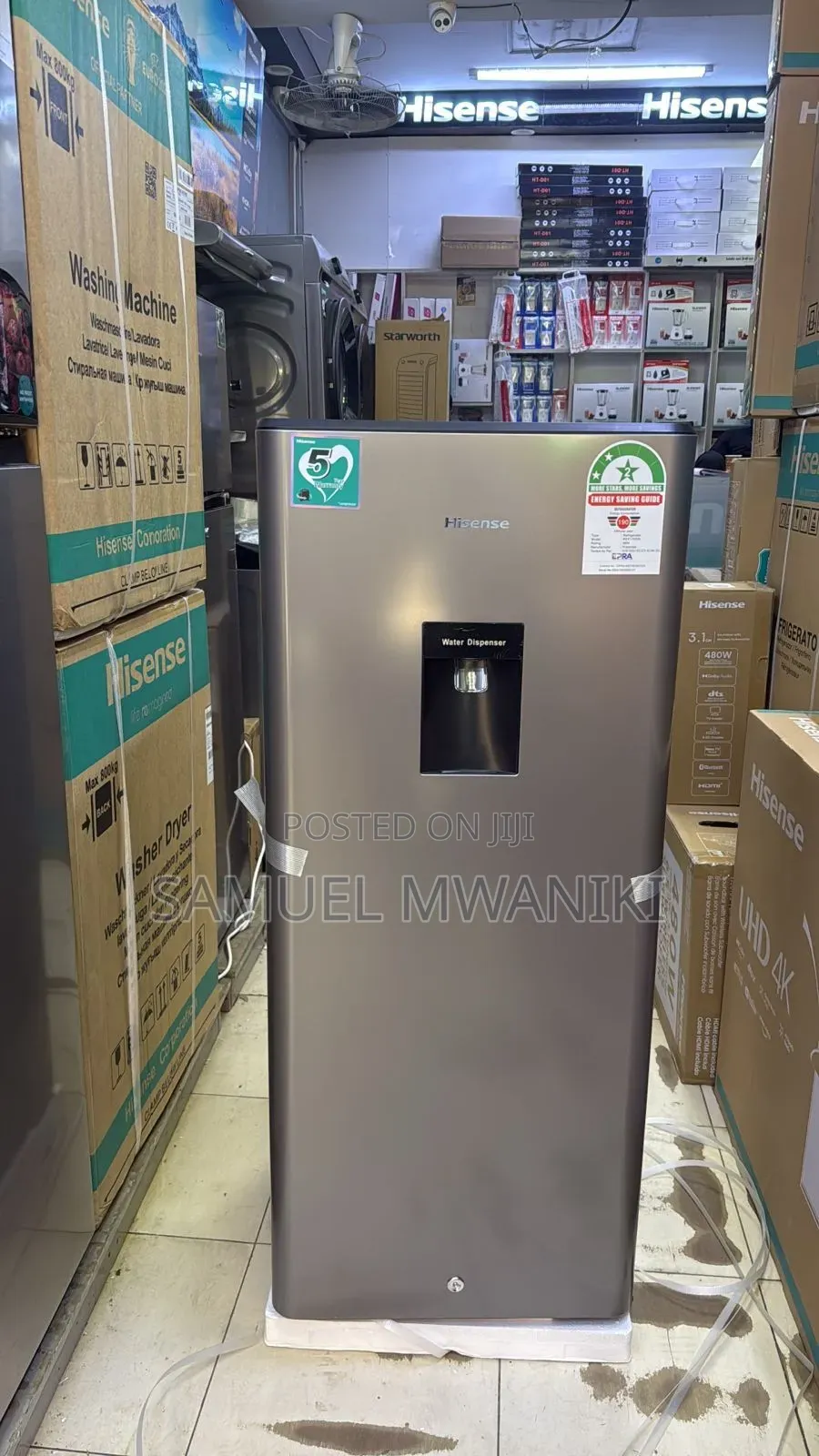 Hisense 176l Single Door Fridge With Water Dispenser New