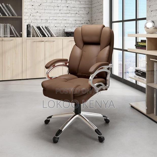 Office Chair : Brow Leather Executive Office Chair - thumbnail 5