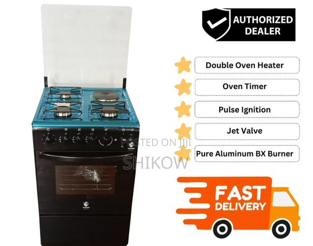 50×55 Euroken 3+1 Standing Cooker With Electric Oven Cooker