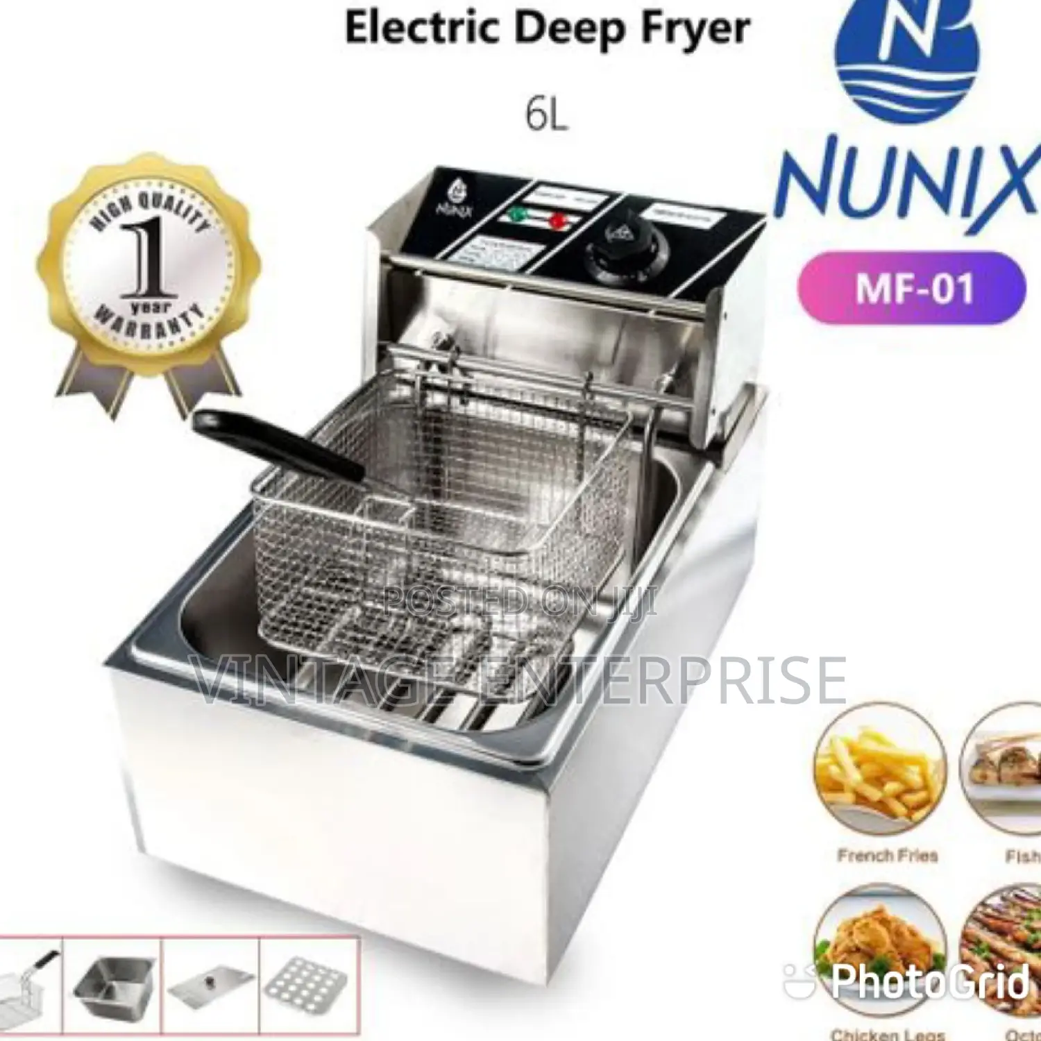 Nunix Single Deep Fryer 6l