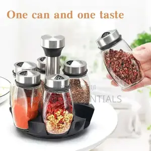 7pc Rotating Spice Jars Set