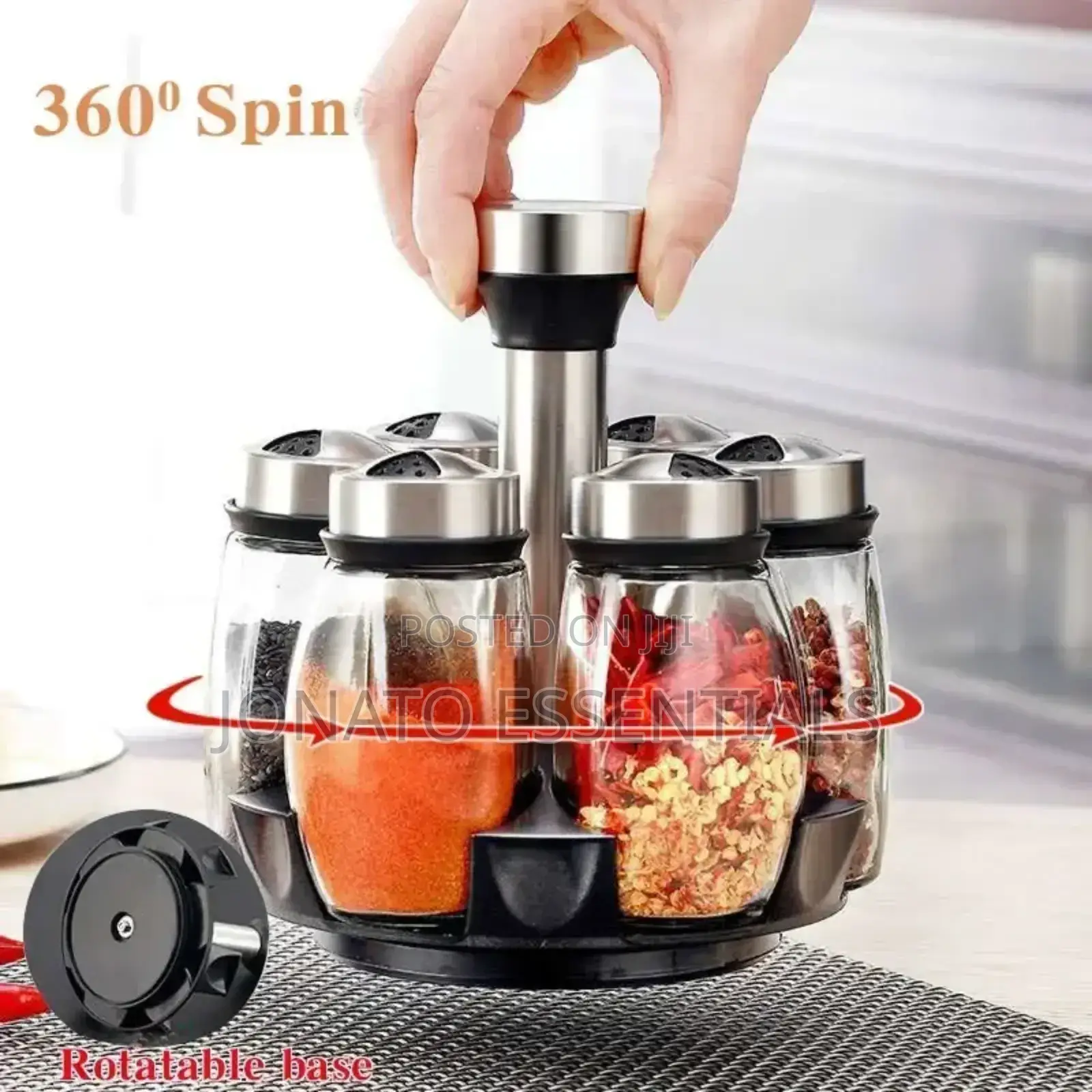 7pc Rotating Spice Jars Set