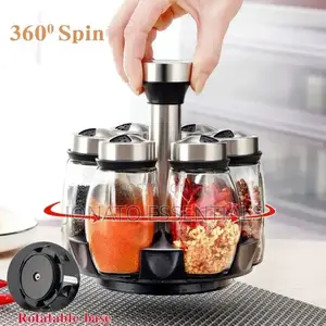 7pc Rotating Spice Jars Set