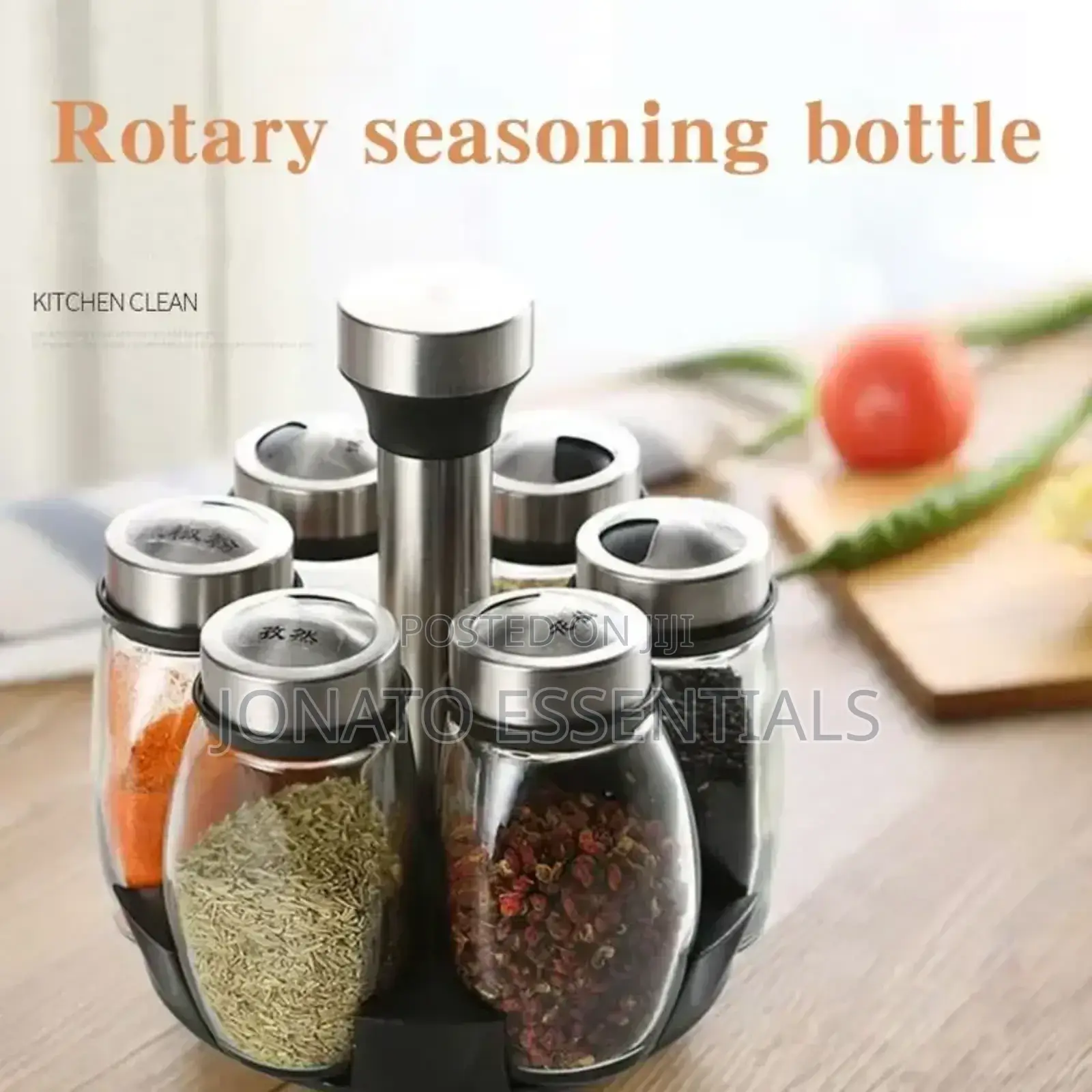 7pc Rotating Spice Jars Set