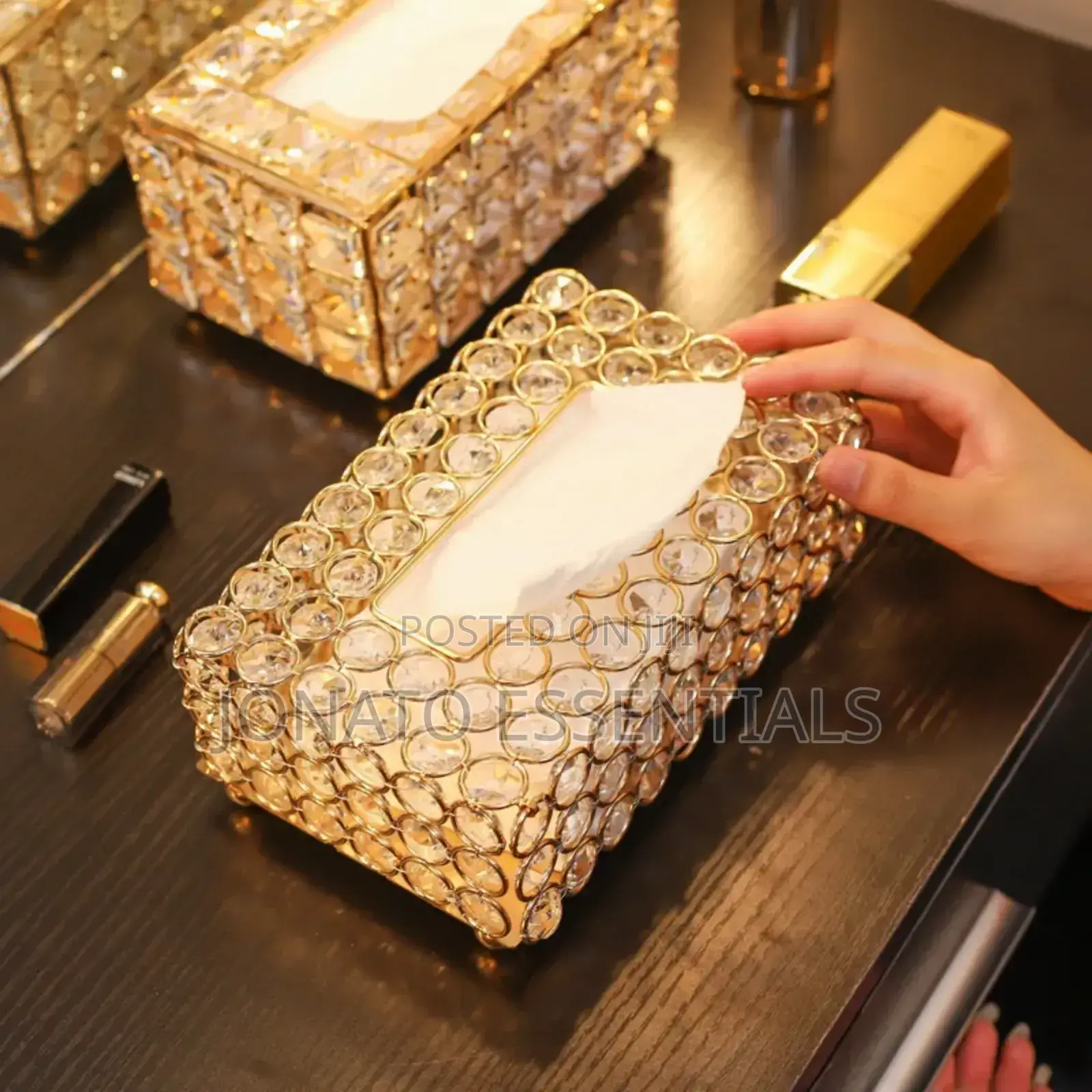 Nordic Crystal Tissue Box, Serviette Holder
