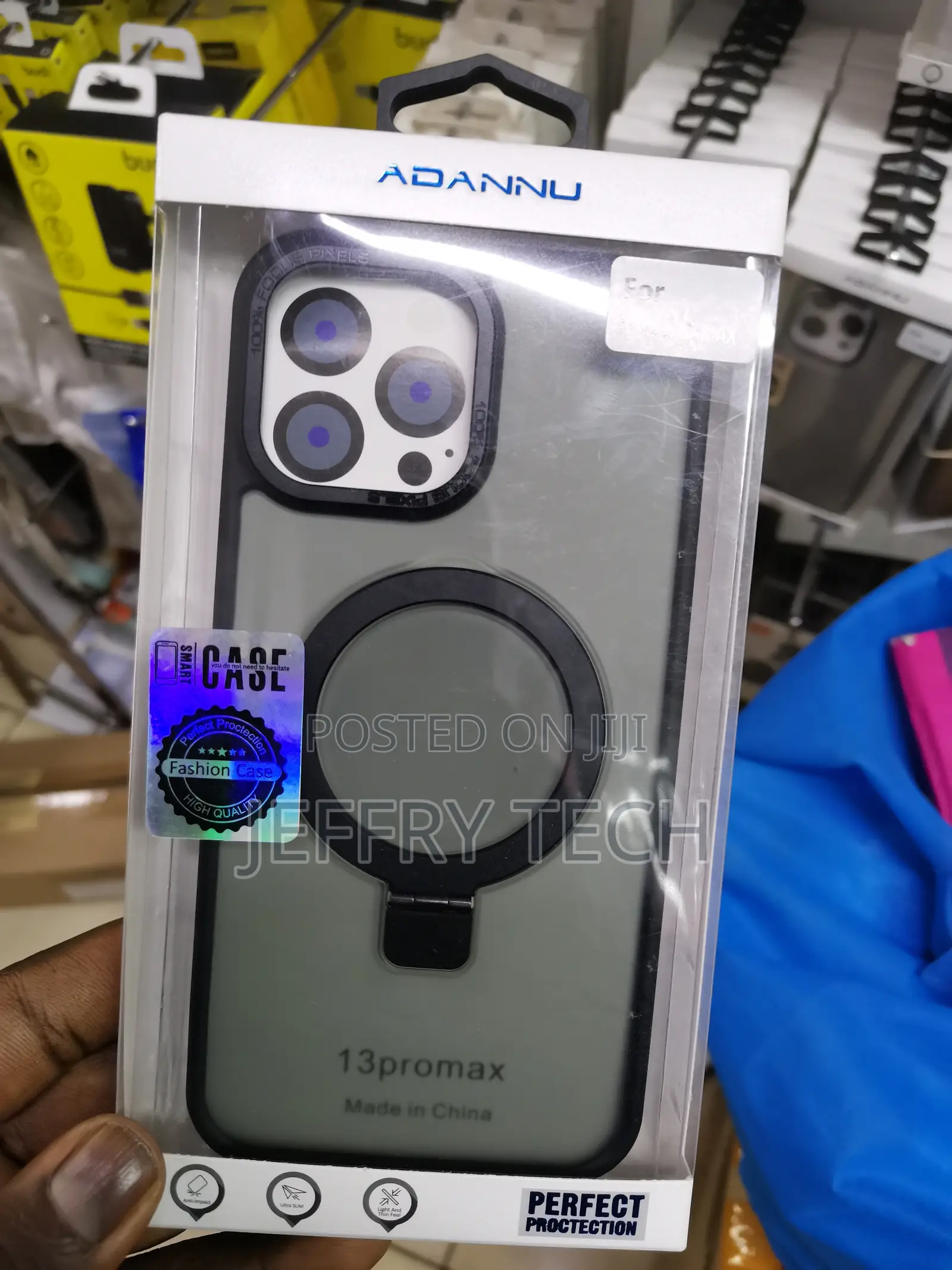 Duedue iPhone 13 Pro Max Case Magnetic With Ring Stand-Clear