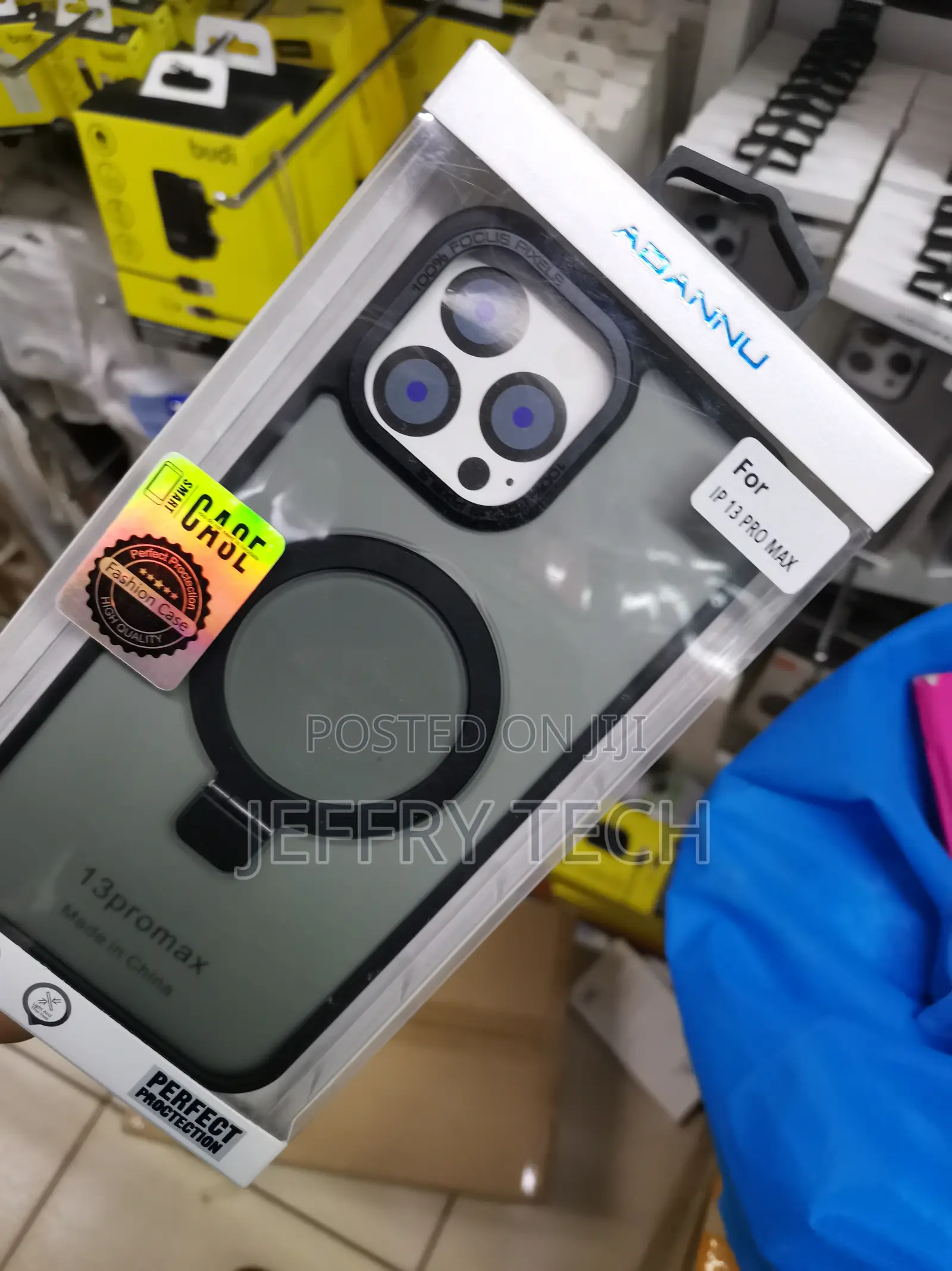 Duedue iPhone 13 Pro Max Case Magnetic With Ring Stand-Clear