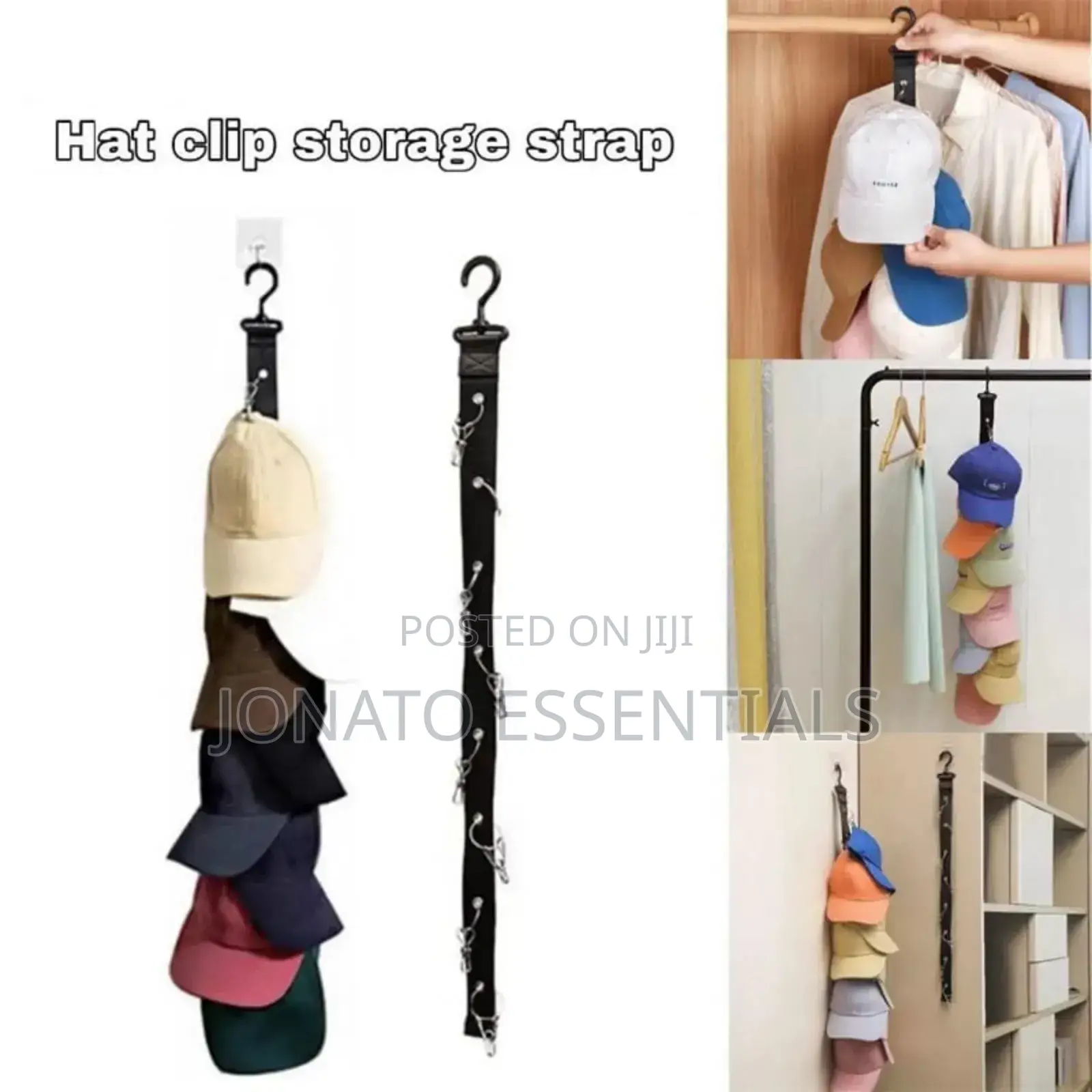 8 Clip Hats and Caps Organizer With 8 Clips