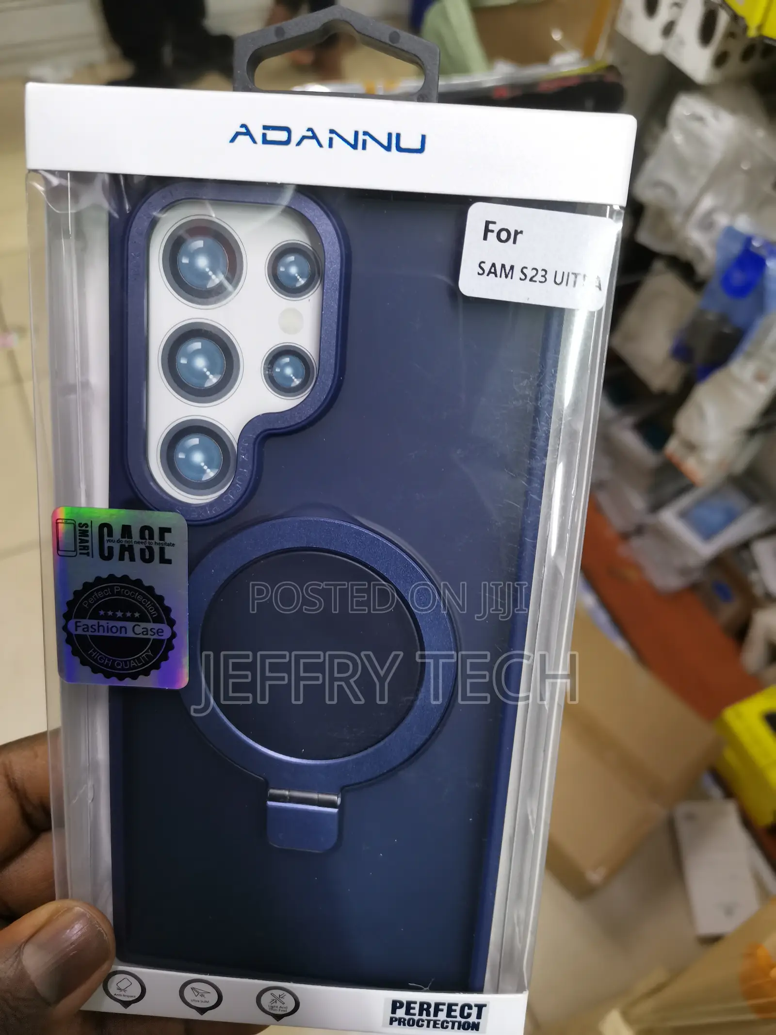 Derwav Magsafe Ring Kickstand for Galaxy S23 Ultra Case-Blue
