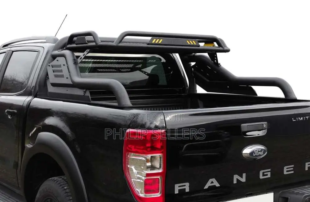 Black Stealth Roll Bar With Luggage Basket for Ford Ranger