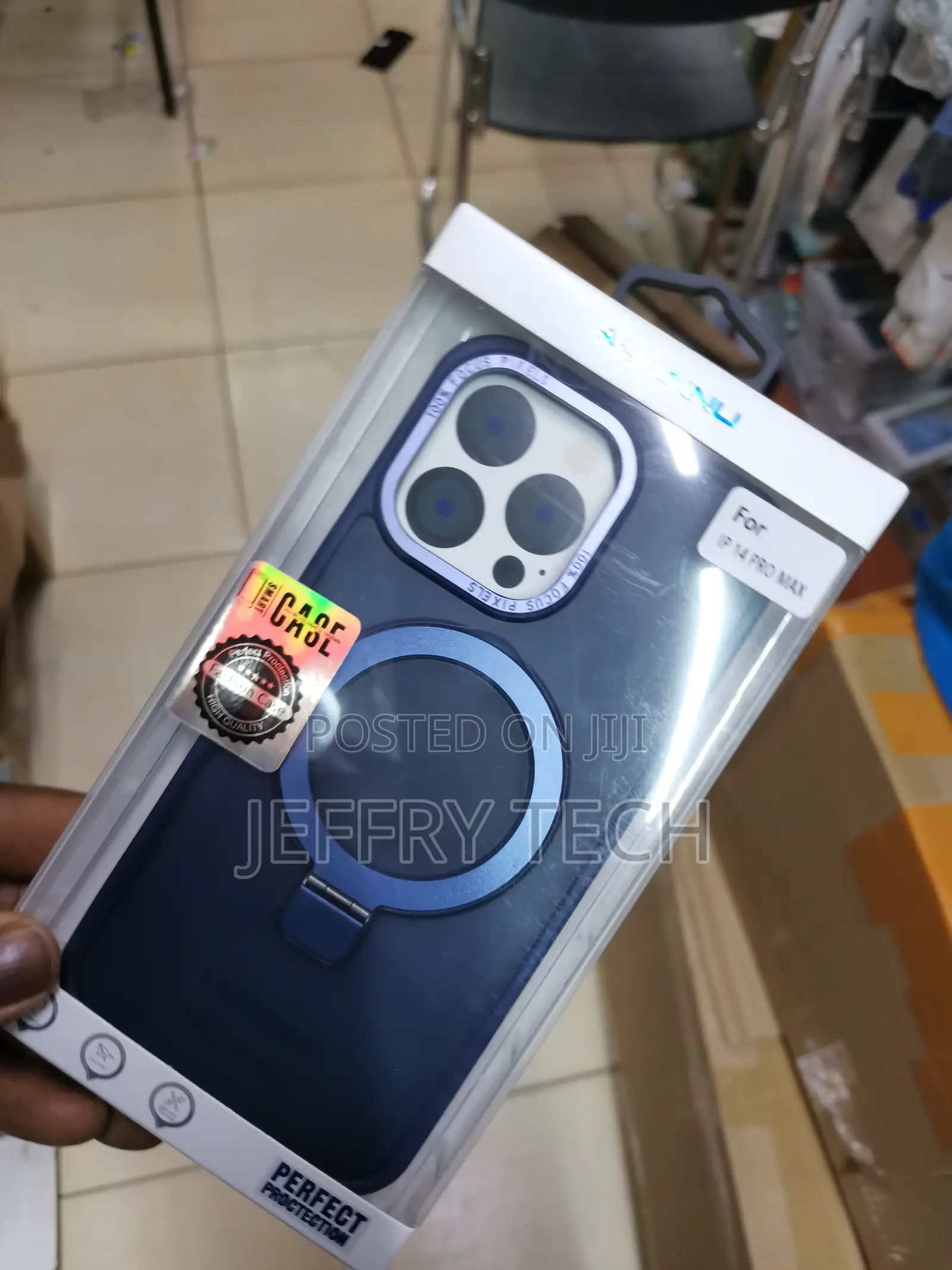 Adannu iPhone 14 Pro Max Ostand Magnetic Case -Blue